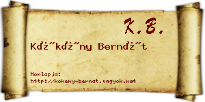 Kökény Bernát névjegykártya